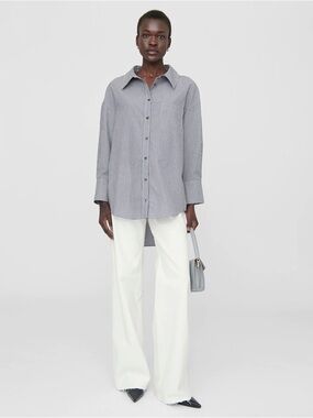 Anine Bing Chemise Mika – Grey White Stripe